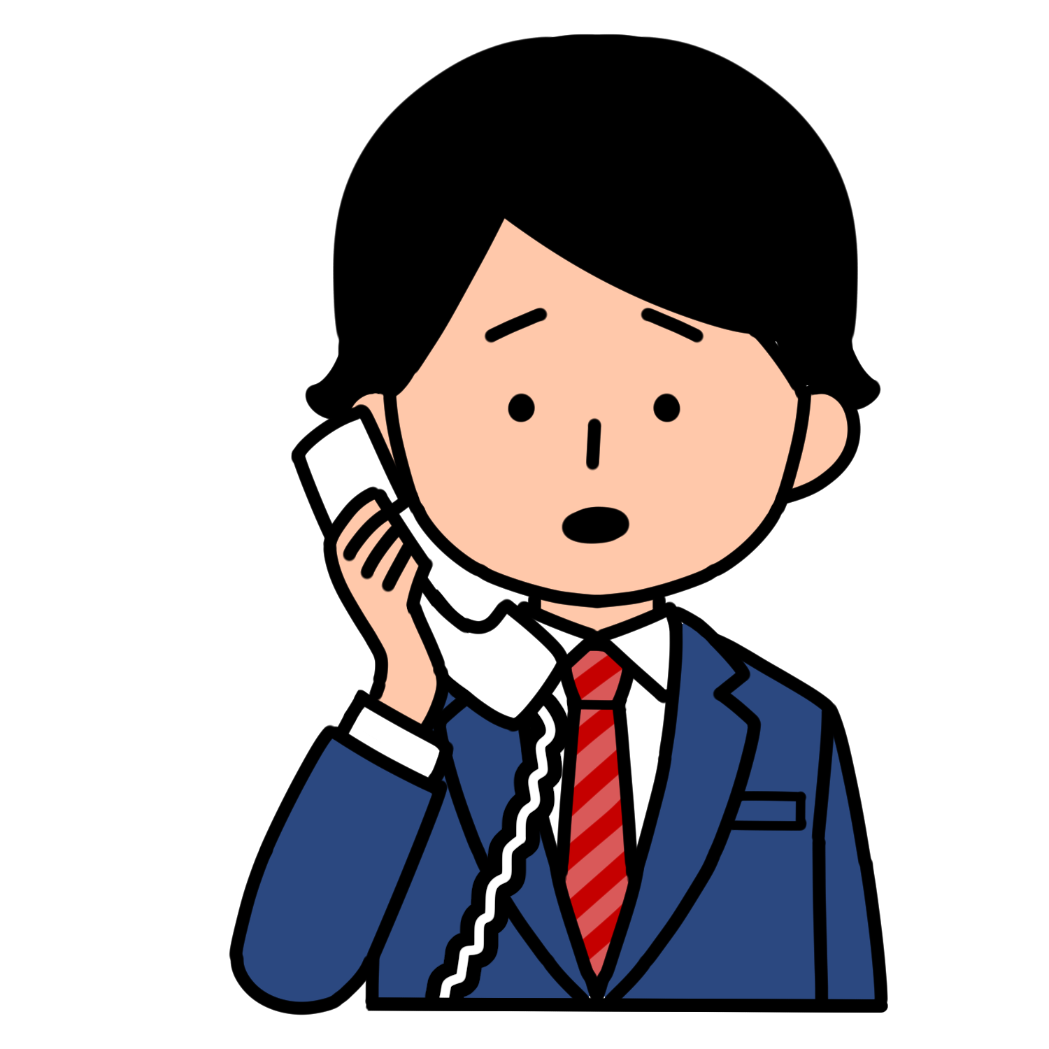 電話で相談する生徒