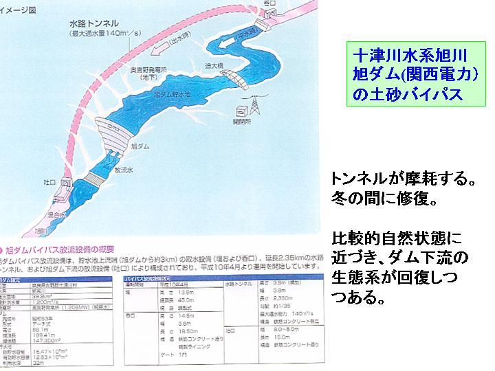 十津川水系旭川旭ダム（関西電力）の土砂バイパス