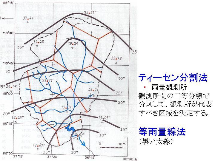 ティーセン分割法・等雨量線法